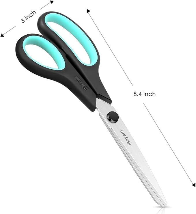 School Office Scissors Bulk, Set of 24-Pack, 8" All Purpose Sharp Scissors with Comfort-Grip Handles for High/Middle School Student Teacher, Office Home Sewing Fabric Supplies, for Right Left Handed - Image 2