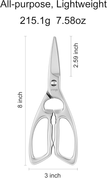 LIVINGO Heavy Duty Kitchen Scissors - Multi-function Dishwasher Safe Stainless Steel Forged Come Apart Utility Shears All Purpose for Cutting Food, Meat, Poultry, Vegetable, Nutcracker