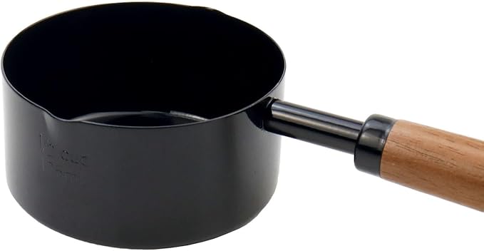 1pcs 1/2 Cup Measuring Cup with Wooden Handle Stainless Steel Measuring Scoop 125ml Measuring Spoon Black 1/2 Measuring Cups for Baking Cooking Wet and Dry Ingredients (125ml) - Image 4