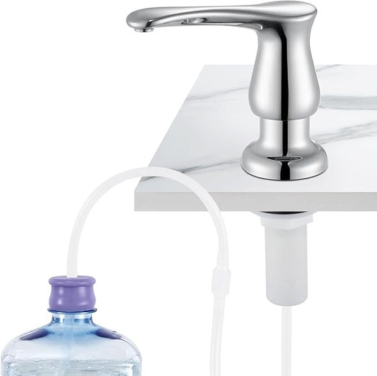 GAGALIFE Kitchen Sink Soap Dispenser Chrome, Under Sink Soap Dispenser with 40" Silicone Extension Tube Kit,Say Goodbye to Frequent Refills by GAGALIFE