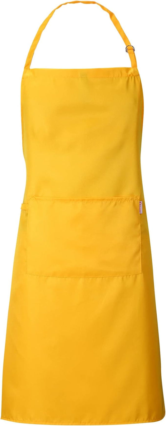 Orange Yellow Apron for Women with Pockets | Lightweight and Adjustable Apron