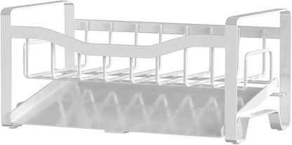 Maifan Stainless Steel Kitchen Sink Caddy Organizer with Auto Drain Tray, Sponge Holder for Countertop Storage (White) - Image 7