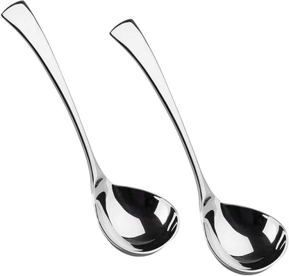 IMEEA 7.6-Inch Small Serving Ladle, 18/10 Stainless Steel Gravy Spoon for Sauce & Dressing, 2-Piece