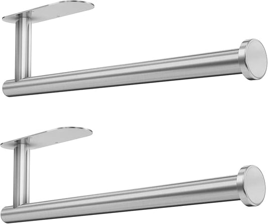 DEKAVA Paper Towel Holder Under Cabinet for Kitchen, Adhesive Paper Towel Holder Wall Mount, SUS304 Stainless Steel 13 inch(2,Silver by DEKAVA