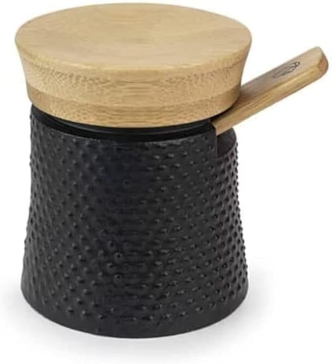 Peugeot Bali Black Cast-Iron Pepper Mill and Salt Cellar.