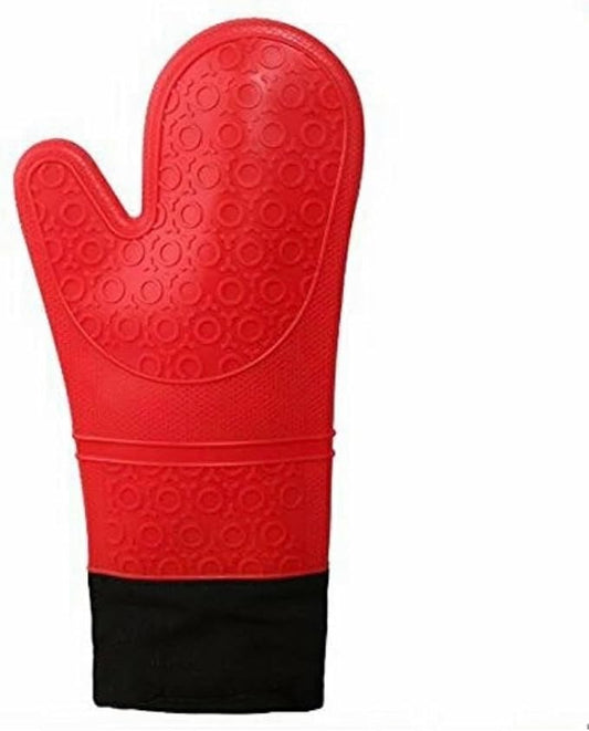 BPA-Free Soft Silicone Oven Mitts - Ultra Heat Resistant Oven Mitts with Thick Cotton Liner - Extra Long Slip Resistant Pot Holders, Flexible Oven Gloves by HOMWE