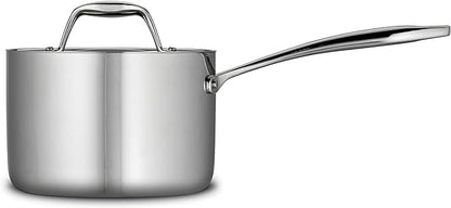 Tramontina Signature Tri-Ply Clad Stainless Steel 2-Quart Sauce Pan with Lid, Induction-Ready, Dishwasher-Safe, NSF-Certified, Made in Brazil - Image 2