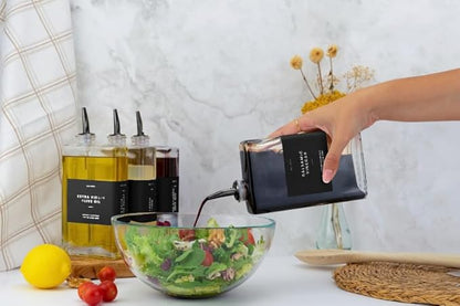 Molimoli Olive Oil Dispenser Bottle for Kitchen, Automatic Pourer, Glass Dispenser for Kitchen, Olive Oil Cruet, | Set of 4 - Black - Image 6