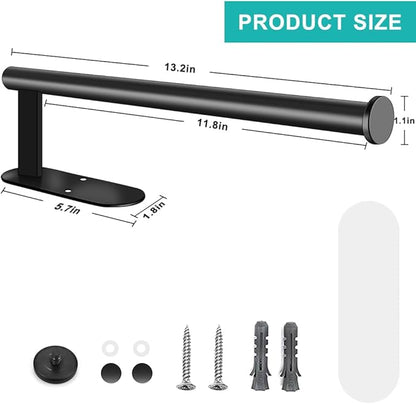 MGahyi Paper Towel Holder Wall Mount, Self Adhesive Or Drilling Under Cabinet Kitchen, 13.2 inch Stainless Steel Paper Towel Roll Rack, Towel Roll Hanger for Bathroom(Rectangle-Black) - Image 2