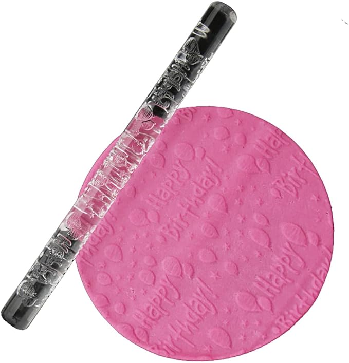 Rengue Acrylic Rolling Pin with 28 Patterns, Compliant Material, Comfortable Grip, 16 X 1 Cm, Lightweight for Dough and Pastry Acrylic Rolling Pin with 28 Patterns, Nan Kitchen (#11)