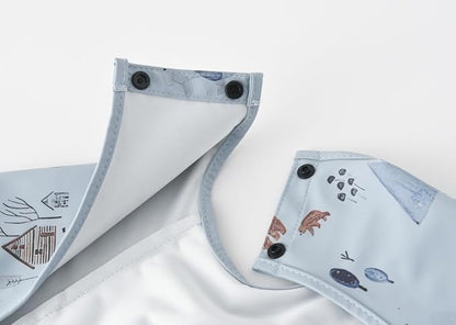 Waterproof Baby Bibs,Infant Toddler Extra Cover Feeding Bib With Food Catcher,Easy Clean & Washable