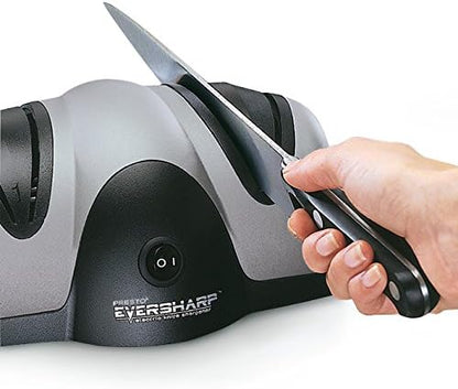 Presto 08800 EverSharp Electric Knife Sharpener, 2-Stage System, Silver/Black - Image 4