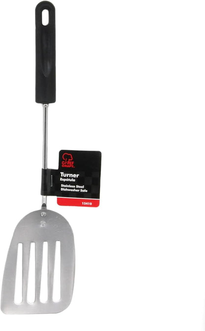 Chef Craft Basic Stainless Steel Turner/Spatula, 13.75 inch, Black - Image 2