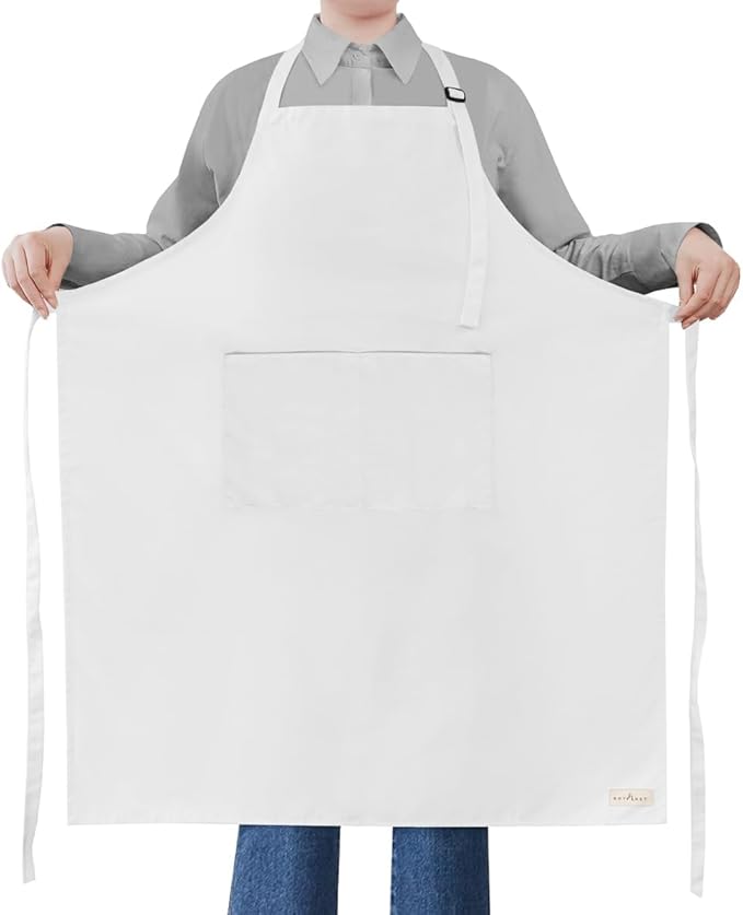ROTANET Extra Large Apron for Men Adjustable Bib Aprons with 2 Pockets Cooking Kitchen Women Chef Water & Oil Resistant by ROTANET