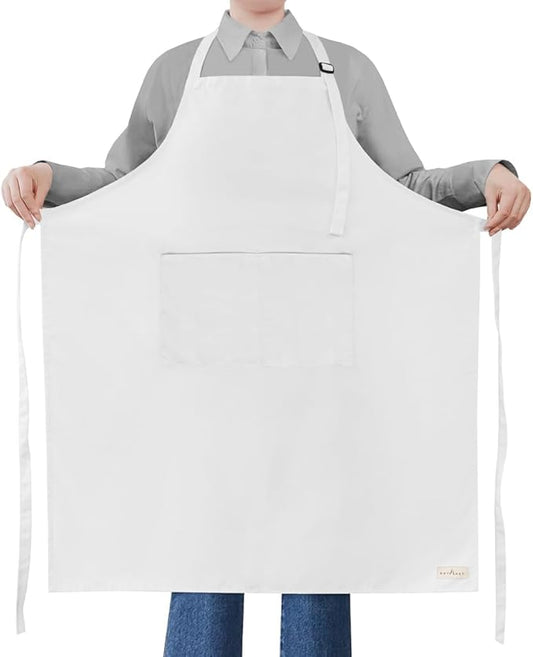 ROTANET Extra Large Apron for Men Adjustable Bib Aprons with 2 Pockets Cooking Kitchen Women Chef Water & Oil Resistant by ROTANET