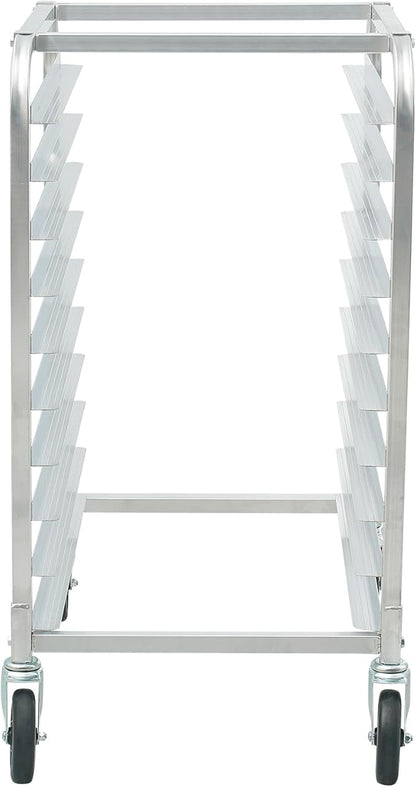 VEVOR 10-Tier Bun Pan Rack, Aluminum Racking Trolley Storage with Brake Wheels, Commercial Bakery Racks for Half & Full Sheet, Speed Rack For Kitchen Home, Bread Baking Equipment, 26"L x 20.3"W x 39"H - Image 10