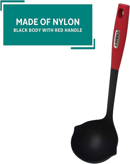 MIRRO 8oz XL Canning Ladle, Black with Red Handle