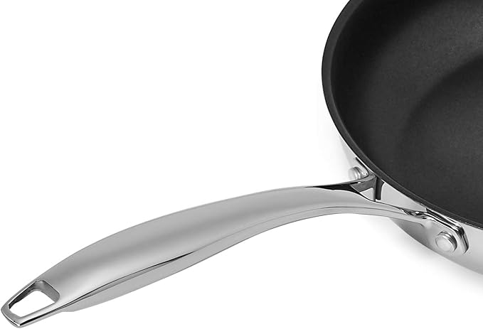 Amazon Basics 2-Piece Non-Stick Stainless Steel Fry Pan Set, Oven Safe, Induction Compatible, Stay-Cool Handles, 10-Inch and 8-Inch - Image 2