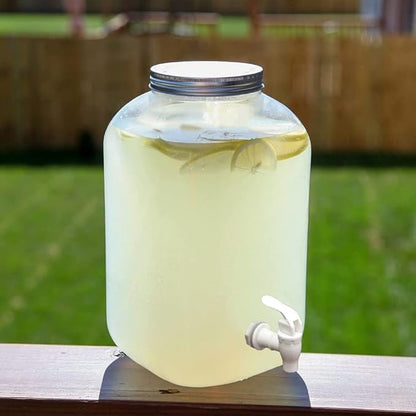 Lily's Home - 2 Gallon Beverage Dispenser with Lid and Spigot (Set of 2), BPA Free, Plastic Drink Dispenser for Water, Iced Tea, Juice, Lemonade - Party, Wedding, Event & Lemonade Stand Essentials