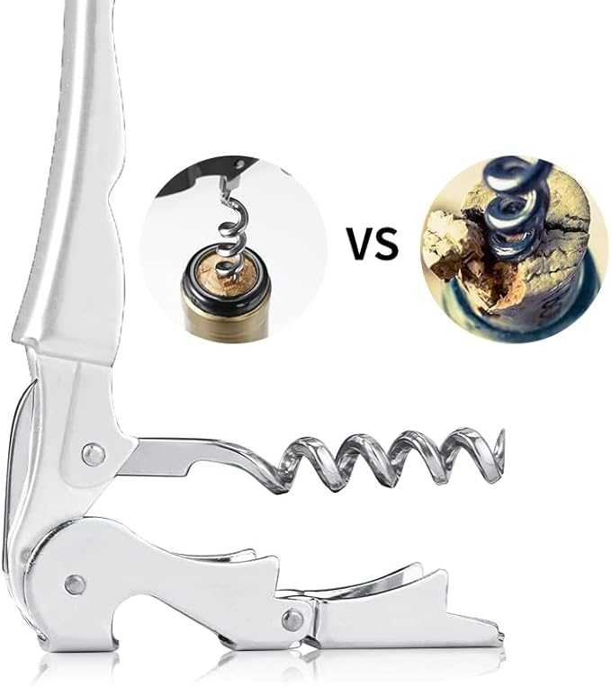 Professional Waiter Corkscrew Wine Openers Set(2PCS), Heavy Duty Stainless Steel Hinges Wine Key for Restaurant Waiters, Sommelier, Bartenders - Image 3