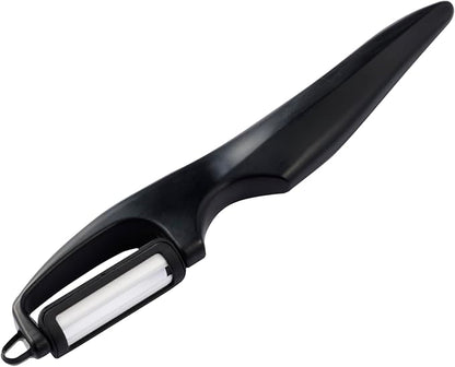Kyocera Advanced Ceramic Vertical Double Edge Blade Peeler, Black
