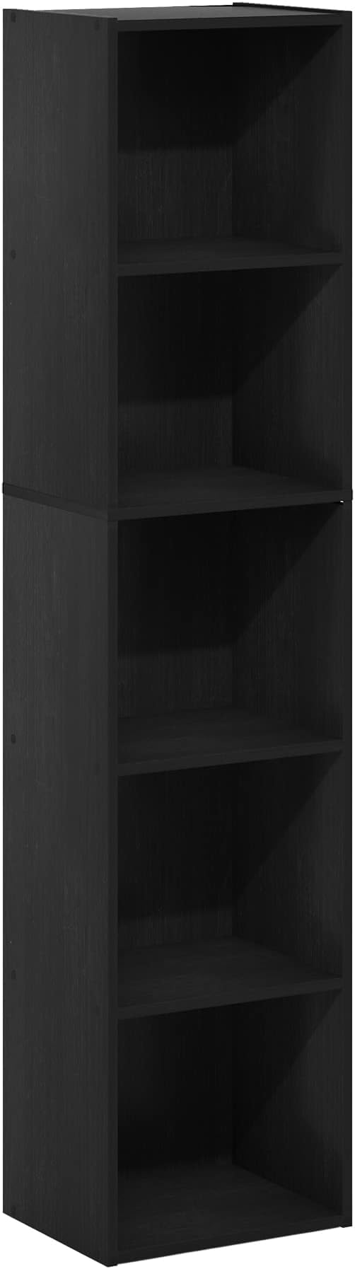 Furinno PASIR Book Shelf, 5-Tier Modern Bookshelf, Open Shelves Bookcase 9 x 12 x 52, Easy Assembly, for Living Room, Bedroom, Home Office, Blackwood - Image 7