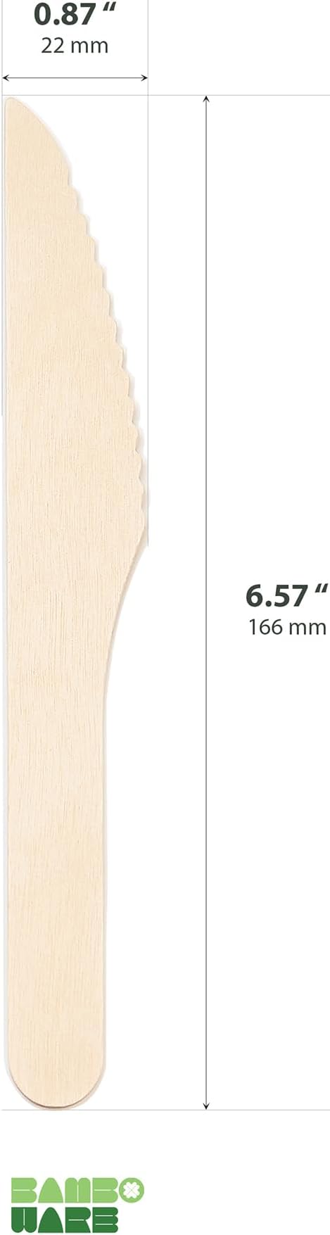 Wooden Knives 1000 Pieces Bulk Pack | Heavy-Duty Birch Wood Disposable Knives | Eco-Friendly, Sharp & Reliable for Catering, Restaurants, and Events - Image 2