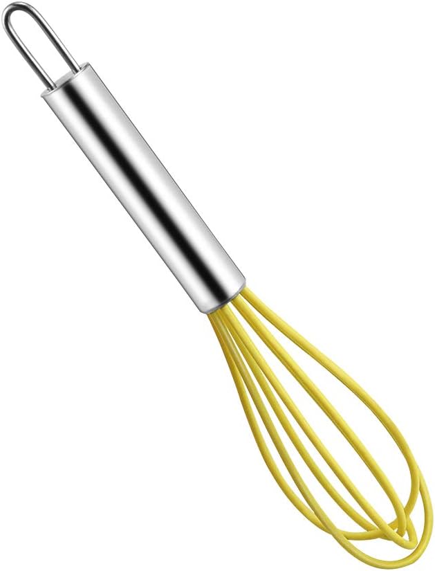 4 Pack Colorful Mini Silicone Kitchen Whisks with Stainless Steel Handles for Milk Egg Blending Stirring Whisking and Beating(4 Colors,6 Inches) - Image 3