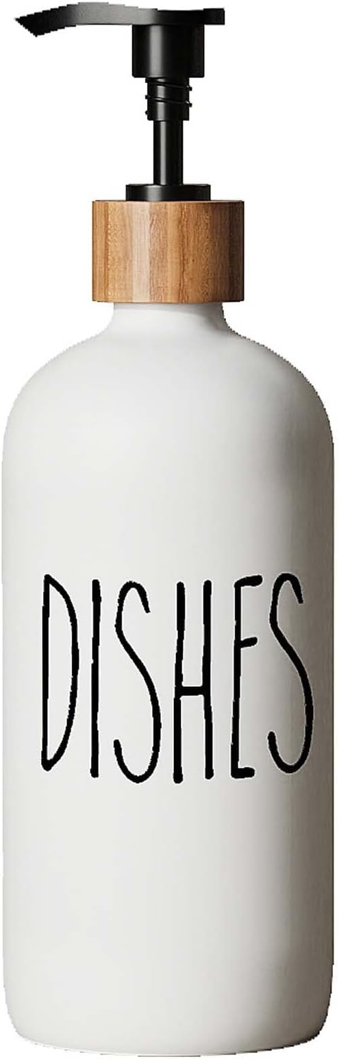 Soap Dispenser,Dish Soap Dispenser for Kitchen Sink.Glass Hand Soap Dispenser, Modern Farmhouse Decor Dish Soap Dispenser for Bathroom,Kitchen Sink Decor by Aeakey