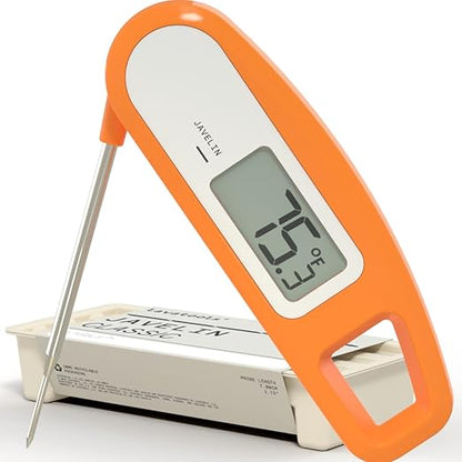 Lavatools Javelin® Ultra-Fast 3-Second Digital Instant Read Meat Thermometer for Grill and Cooking, 2.75" Probe, Compact Foldable Design, Large Display, IP65 Water Resistant, NSF Certified – Tangerine by Lavatools