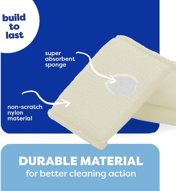 Multi-Purpose Scouring Pad by Scrub-It - Non-Scratch Cleaning Dobie Pads for Pots, Pans, Dishes, Utensils & Non-Stick Cookware - Sponge Scrubbers Use for Kitchen, Bathroom & More (6 Pack) - Image 2