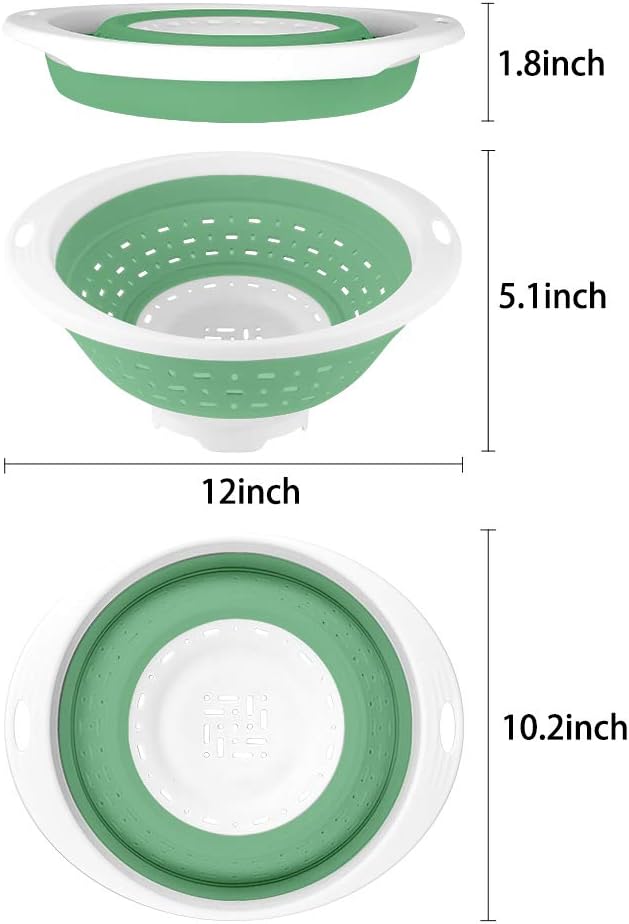 QiMH Collapsible Colander and Strainer, 5 Quart(1.25 gal) BPA Free & Dishwasher-safe Silicone Foldable Strainer, Heavey Duty Kitchen Drainer Basket for Pasta, Veggies and Fruits - Image 4