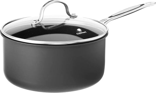 Cuisinart Chef's Classic Non-Stick 3-Quart Nonstick-Hard-Anodized, Saucepan w/Cover, 6193C-20 by Cuisinart