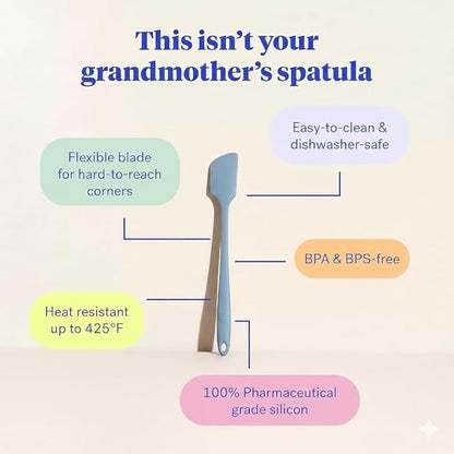 GIR: Get It Right Silicone Kitchen Spatula - Non-toxic Cooking Utensils for Nonstick Cookware, Cooking and Baking, Skinny - 11IN - Slate