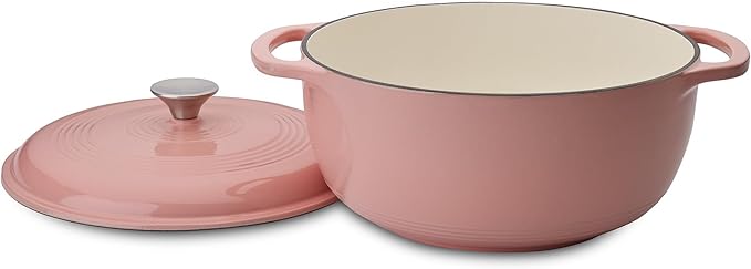 Mercer Culinary Enameled Cast Iron Round Dutch Oven, 6 qt., Pink - Image 2