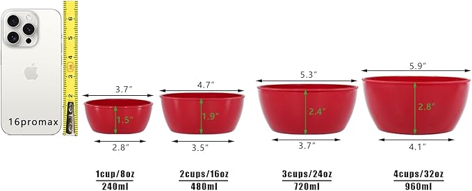 4-Piece Classic Plastic Prep Bowls with Lids, Nesting Plastic Small Mixing Bowl Set for Mixing, Baking, Prepping, Cooking and Serving Food, Microwave and Dishwasher Safe - Image 2