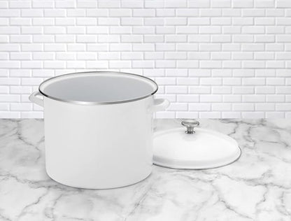 Cuisinart Enamel Stockpot with Cover, 16-Quart, White - Image 2