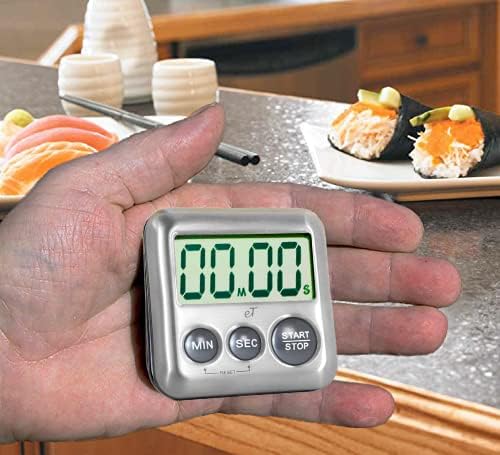 Elegant Digital Kitchen Timer Stainless Steel - Charcoal -Strong Magnetic Back - Kickstand - Loud Alarm - Large Display - Auto Memory - Auto Shut-Off (Charcoal) by eTradewinds - Image 6