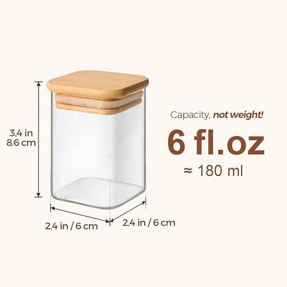 ComSaf Spice Jars with Labels 6 oz 12Pack, Small Spice Containers Starter Set, Glass Seasoning Jars with Lids, Square Seasoning Containers for Salt, Pepper, Chili Powder, Sugar, Ginger Ground, Cumin - Image 3