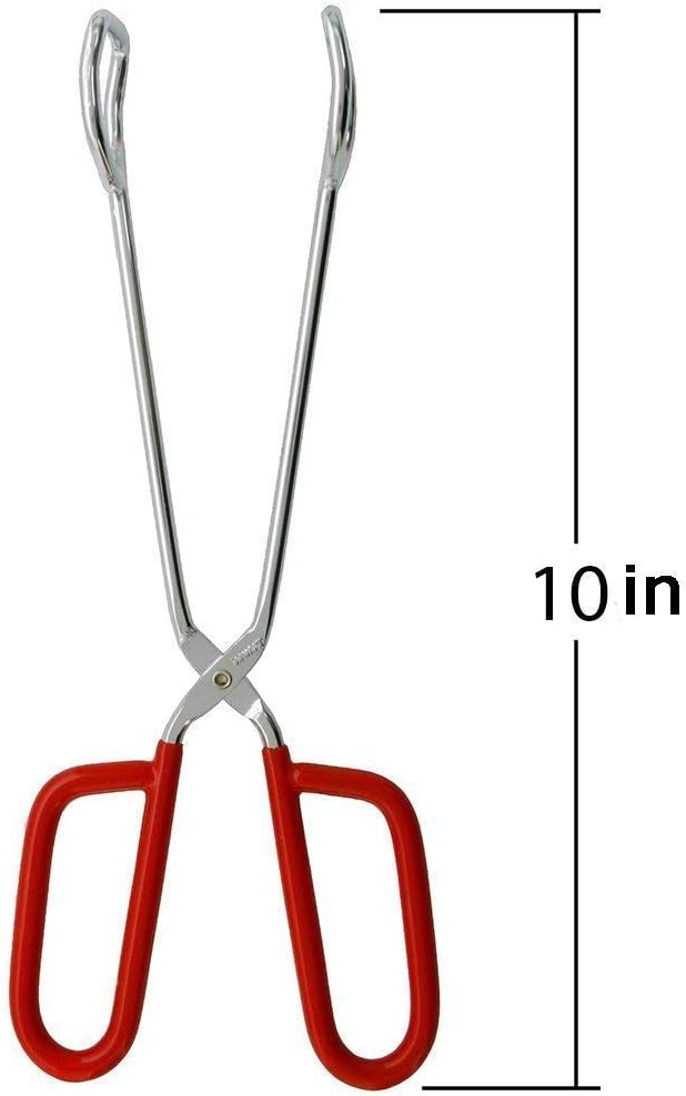 Hiash 10-Inch Heavy Duty Stainless Steel Kitchen Tongs - Non-Slip Comfortable Red Grip, Scissor Design, Heat Resistant for BBQ and Cooking, Set of 3 - Image 2