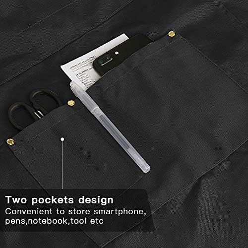 Mignongirl Crossback Apron with Pockets x2,Split Apron with Adjustable Straps,M-XXL - Image 5