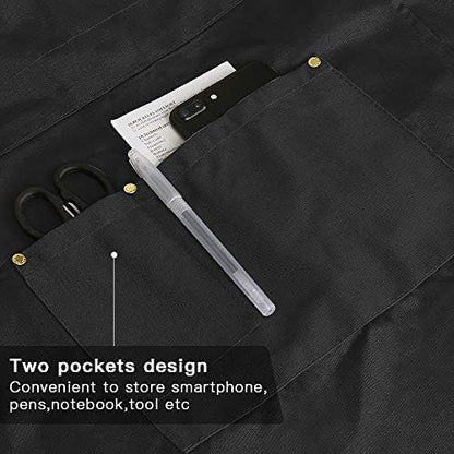 Mignongirl Crossback Apron with Pockets x2,Split Apron with Adjustable Straps,M-XXL - Image 5