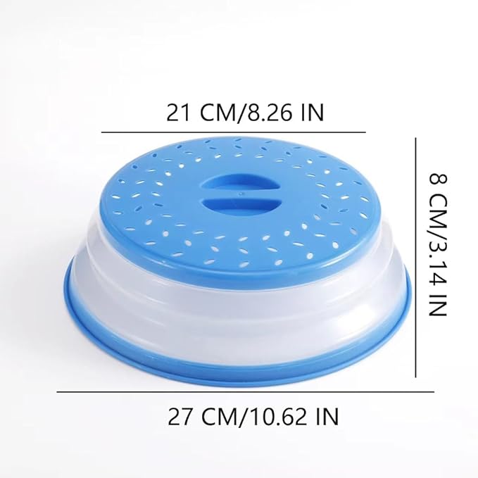 Collapsible Microwave Splatter Cover, Microwave Plate Cover With Steam Vent(10.5 IN,beige)