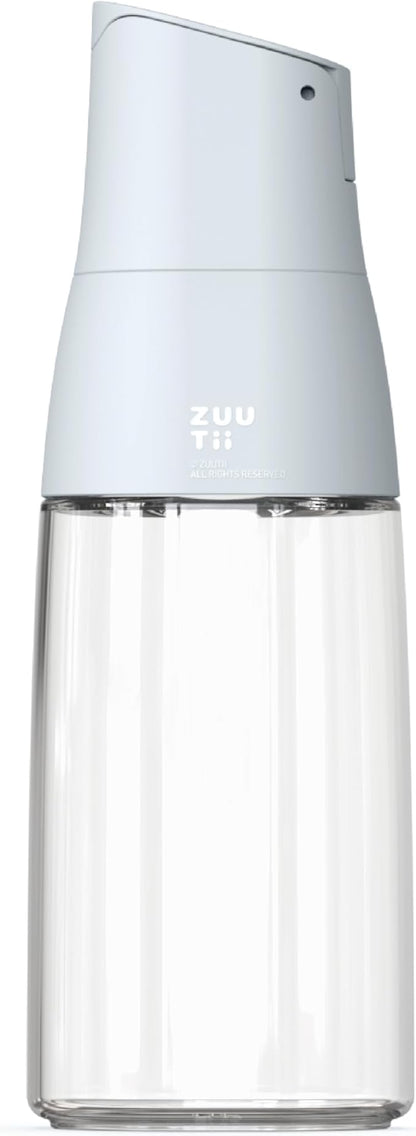 Zuutii Olive Oil Dispenser Bottle - Drip Free Spout Glass Container for Kitchen, Cooking, Vinegar, Soy Sauce - Light Blue