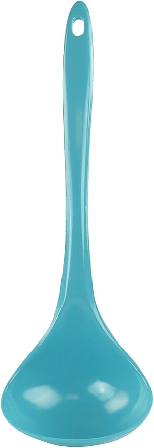 Reston Lloyd Melamine Soup Ladle Kitchen Utensil, Premium Quality Utensil with Heat Resistant Ergonomic Handle, Durable BPA-Free Plastic, 10.5 inch long, One Piece, Turquoise by RestonLloyd