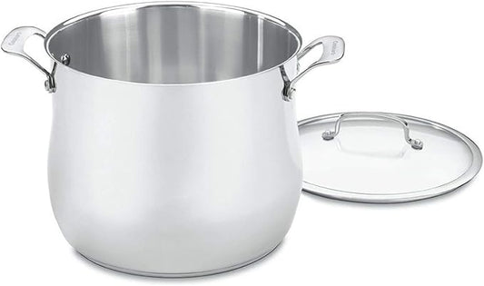 Cuisinart Contour Stainless 12-Quart Stockpot with Glass Cover, Silver by Cuisinart