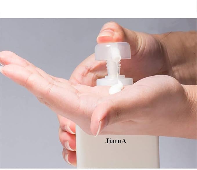Pump Bottle, Refillable Plastic Empty Lotion Soap Dispenser Liquid Container for Bathroom Shampoo and Body Wash, 15oz/450ml White 2 Pack