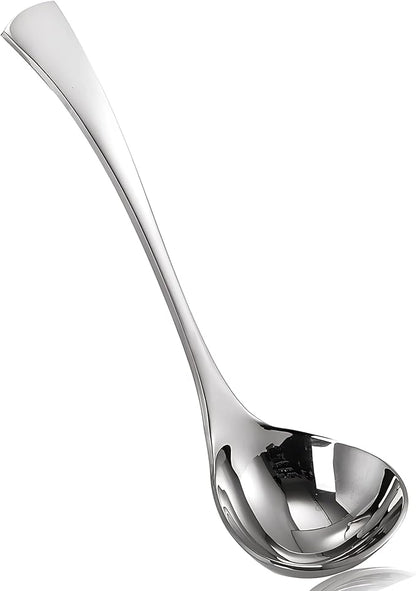 Comicfs Gravy Ladle, 18/10 Stainless Steel Soup Ladle, Small Soup Ladles, Sauce Ladles, Small Serving Spoon, Solid Serving Spoon, Dishwasher Safe, 8-Inch