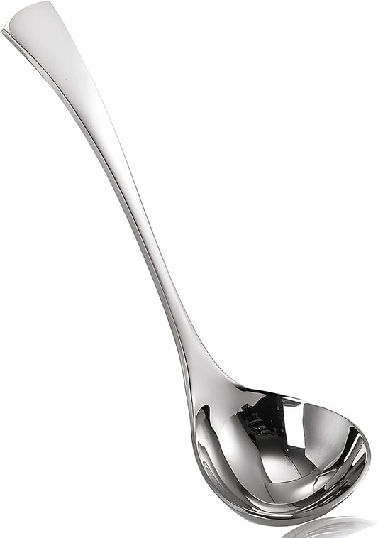 Comicfs Gravy Ladle, 18/10 Stainless Steel Soup Ladle, Small Soup Ladles, Sauce Ladles, Small Serving Spoon, Solid Serving Spoon, Dishwasher Safe, 8-Inch