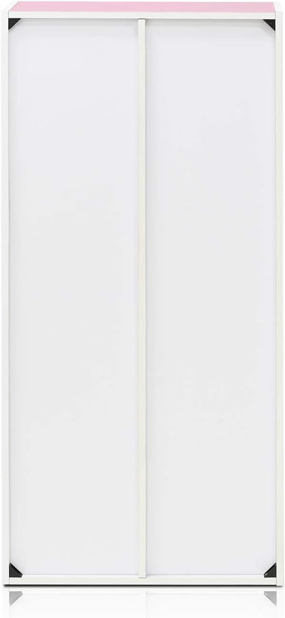 Furinno LUDER Book Shelf, 7-Cube Bookshelf, Bookcase with Open Shelves, 9.4 x 19.5 x 41.7, Easy Assembly, for Living Room, Bedroom, Home Office, White/Pink - Image 10